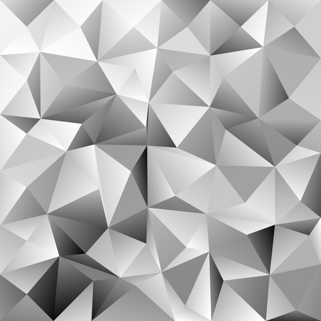 Geometric triangle tile pattern background - polygon vector graphic from grey triangles