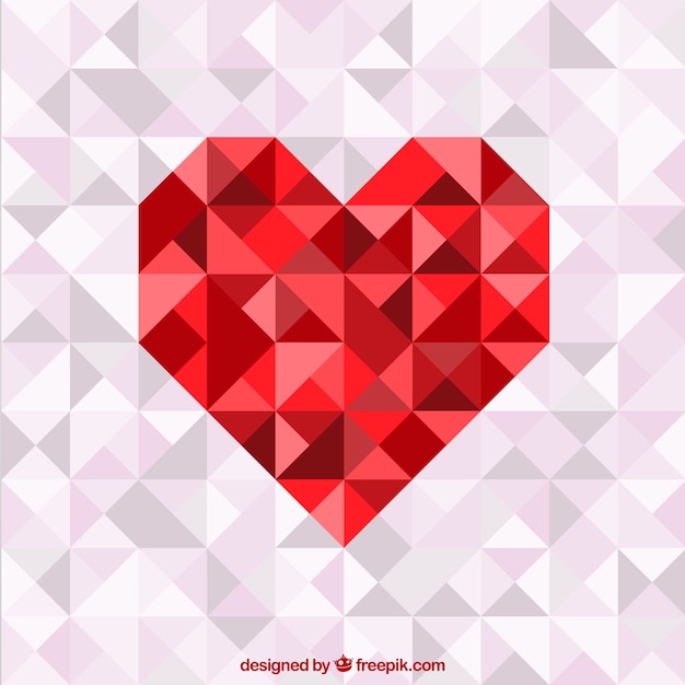 Geometric valentine day heart background