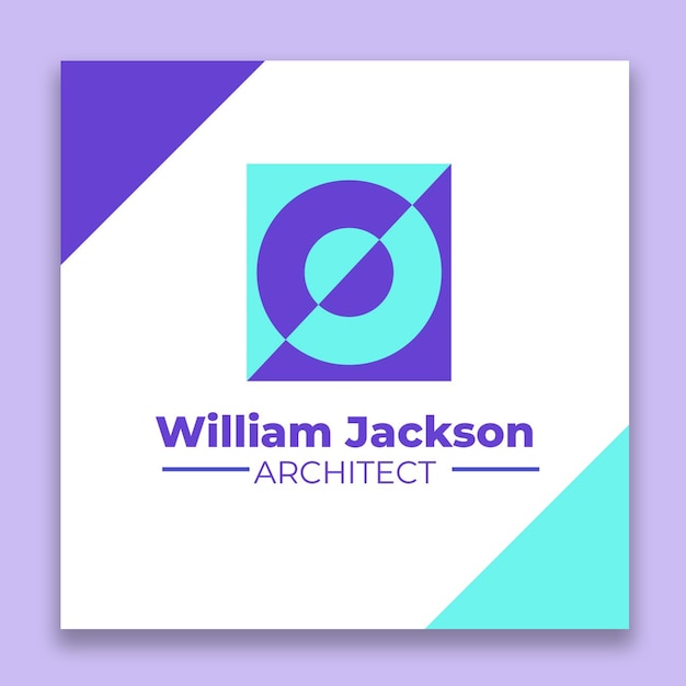 Бесплатное векторное изображение Геометрический архитектор уильям джексон, изображение профиля в linkedin