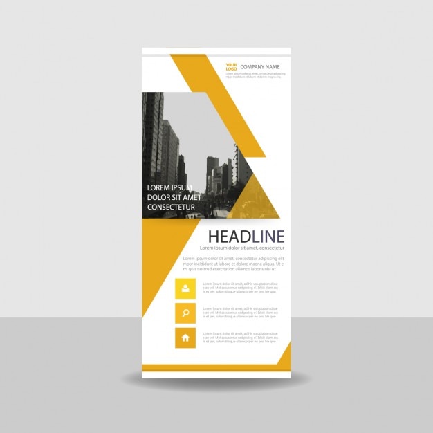 Free vector geometric yellow roll up