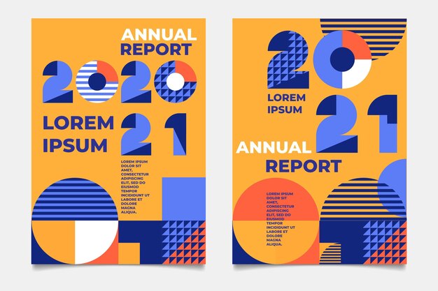Geometrical annual report templates