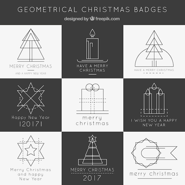Геометрическая Коллекция рождественских Значки