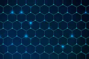 Free vector geometrical honeycomb patterned blue background