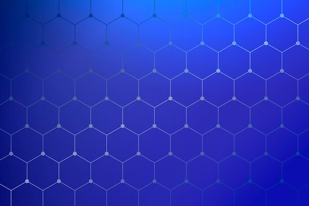 Geometrical honeycomb patterned blue background