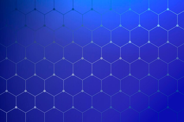 Geometrical honeycomb patterned blue background