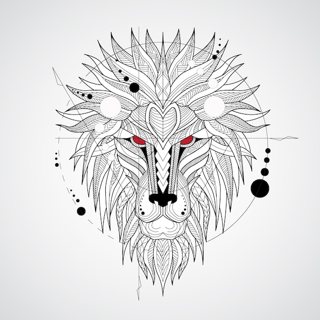 無料ベクター 幾何学的なライオンのデザインの背景