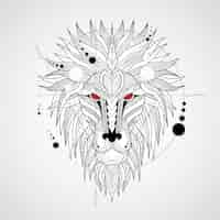 Free vector geometrical lion design background