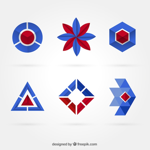 Free vector geometrical logos in abstract style