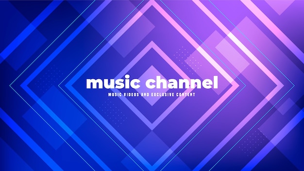 Free vector geometrical music youtube channel art