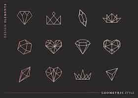 Free vector geometrical shapes set