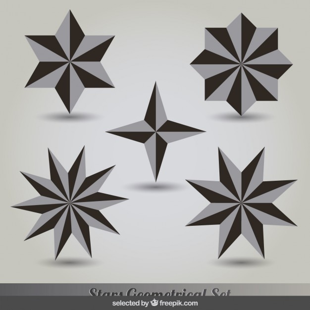 Free vector geometrical stars set