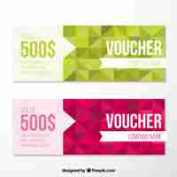 Vettore gratuito geometrica voucher confezione