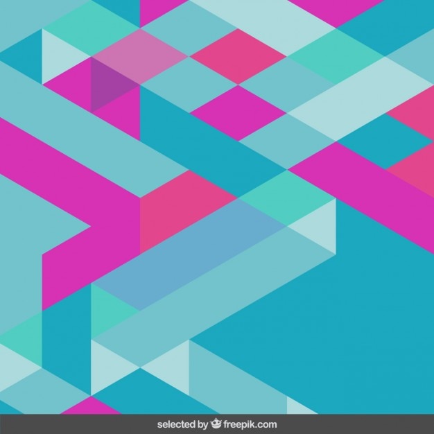 Free vector geometry abstraction in pink and blue tones