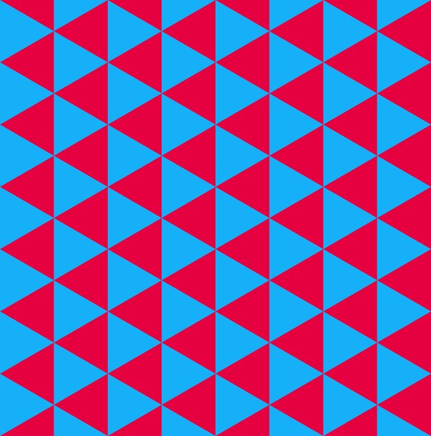 Синий и красный геометрический треугольник сочетаются