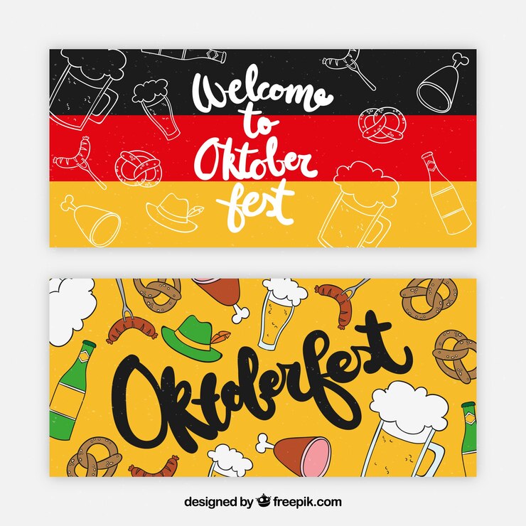 Free Vector german banners with traditional products