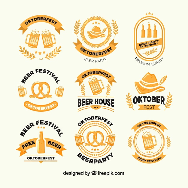 Free vector german festival label collection