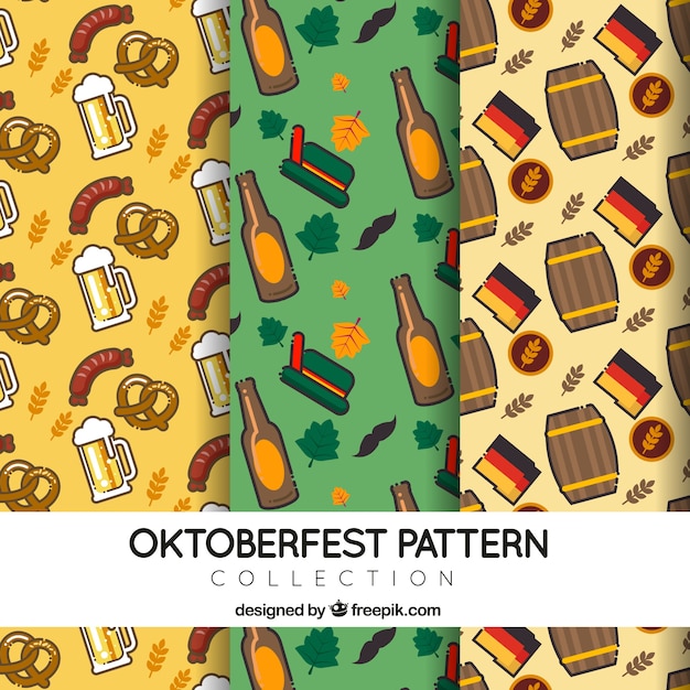 Free vector german patterns for oktoberfest