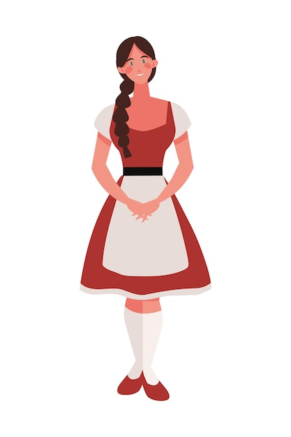 Free vector german woman character illustration isolated