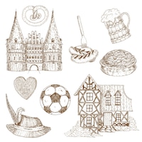 Germany drawn symbols set