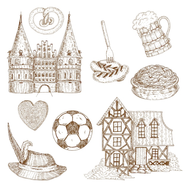 Germany Drawn Symbols Set