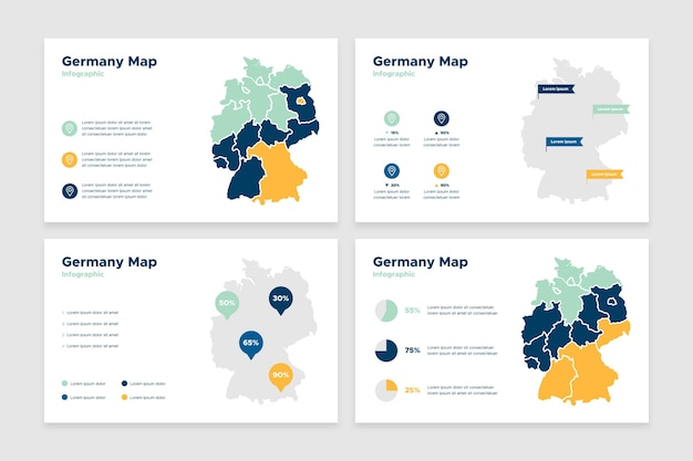 Germany map infographic in flat design