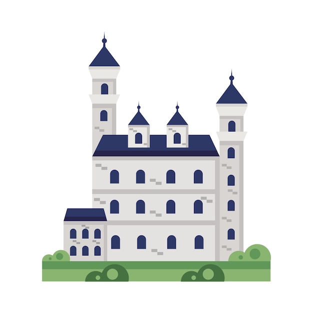 Free vector germany neuschwanstein with blue details