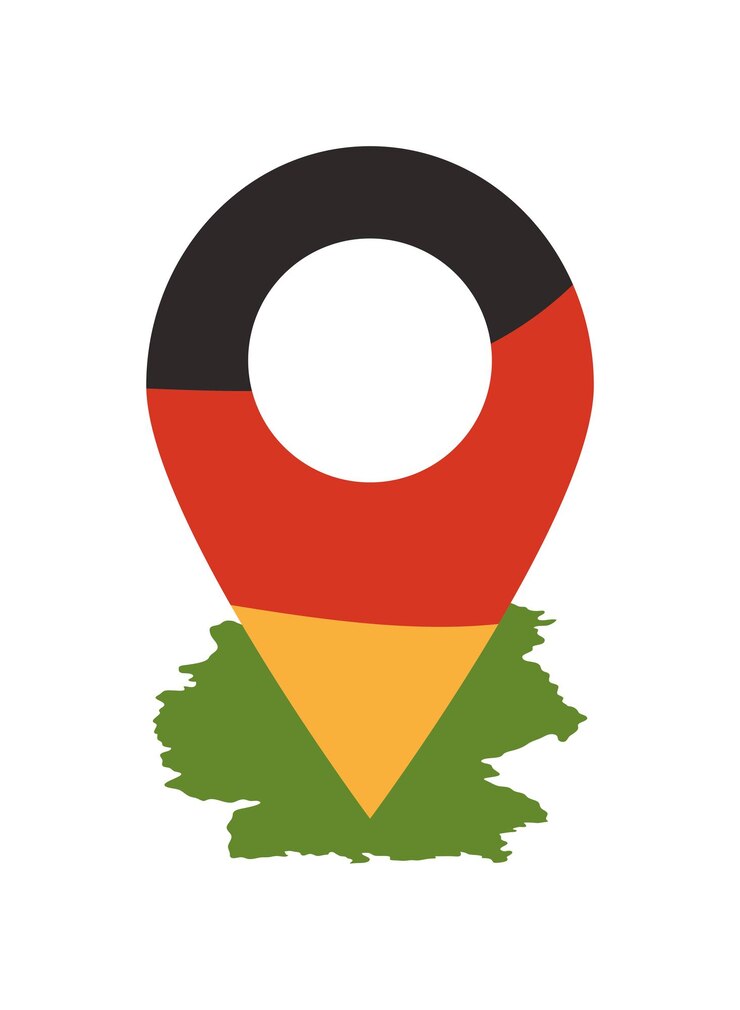 Free Vector germany pin location with flag