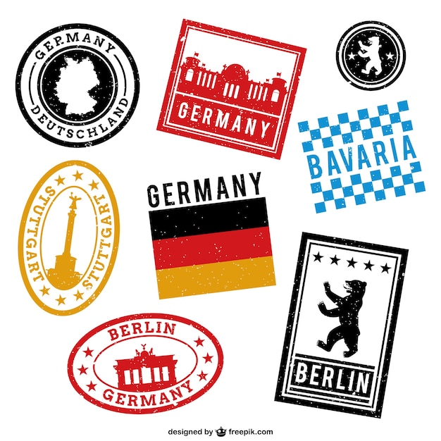 Free vector germany printed stamps