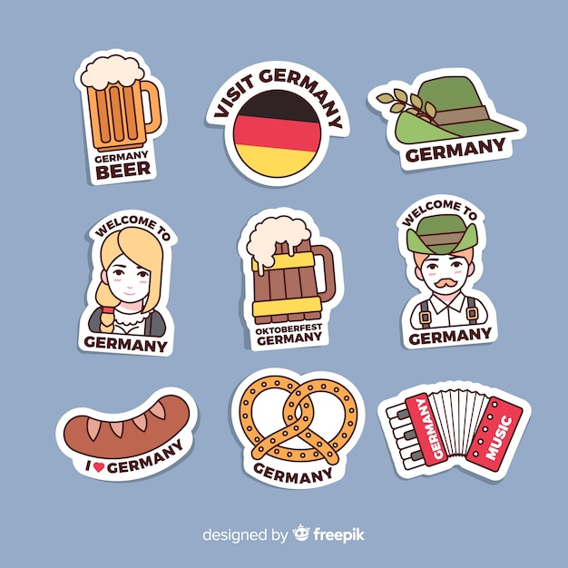 Free vector germany sticker collection