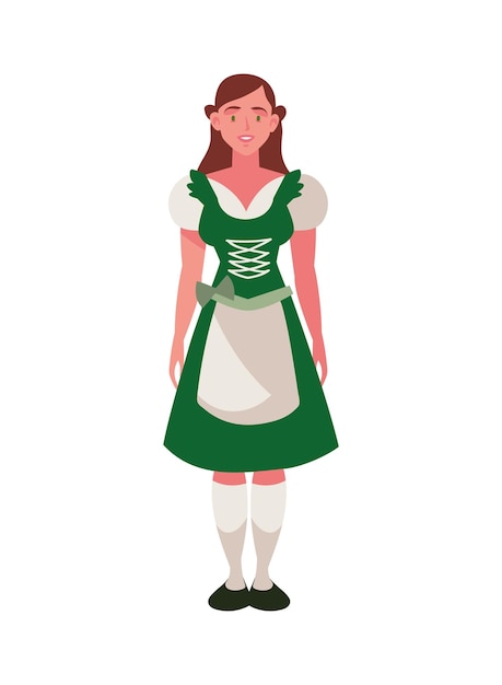 Free vector germany woman in traditional dirndl