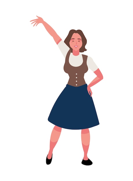 Free vector germany woman wearing dirndl