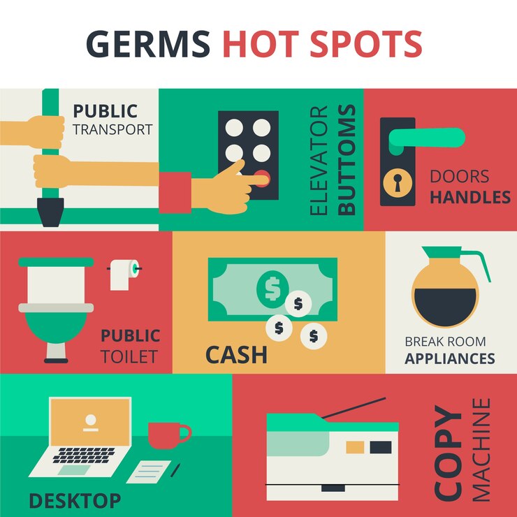Free Vector germs hot spots protect yourself
