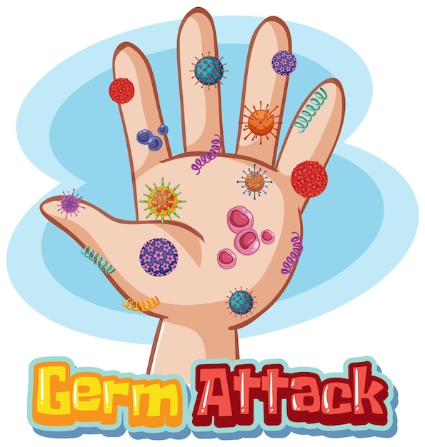 Free vector germs on human hand vector