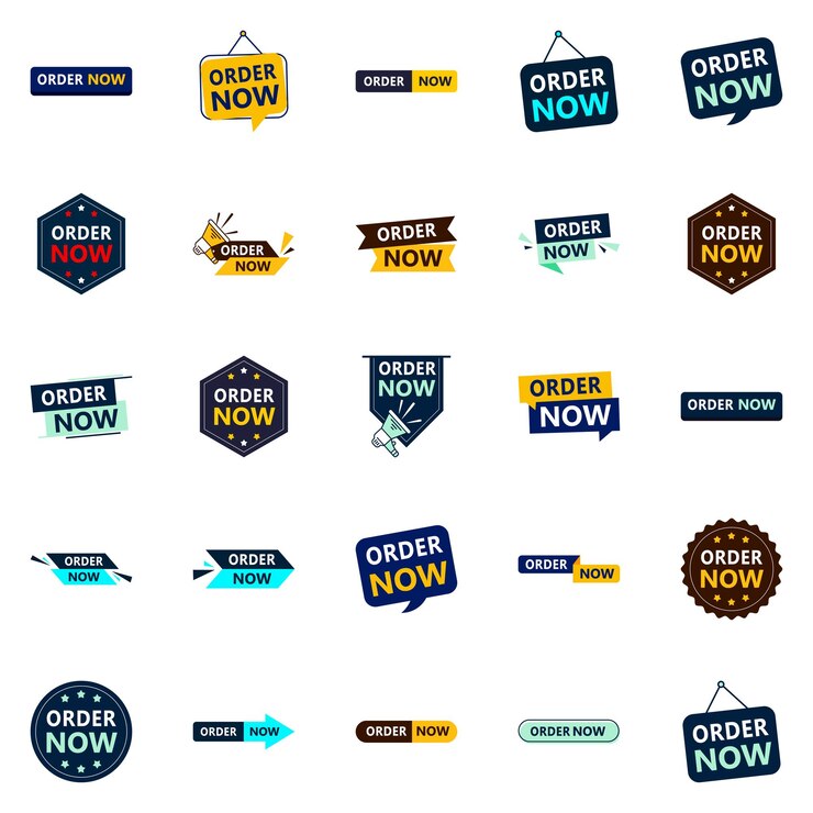 Free Vector get the best value with our pack of 25 order now banners