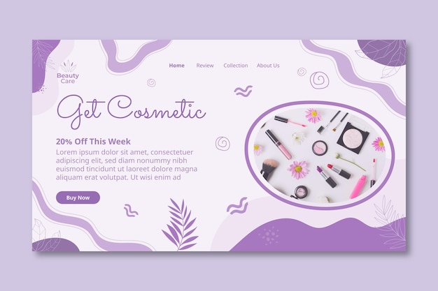 Get cosmetic landing page design template