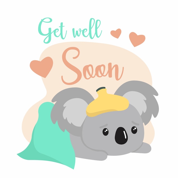 Get well soon and koala bear