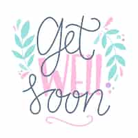 Free vector get well soon lettering concept