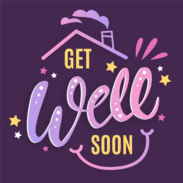 Free vector get well soon lettering design