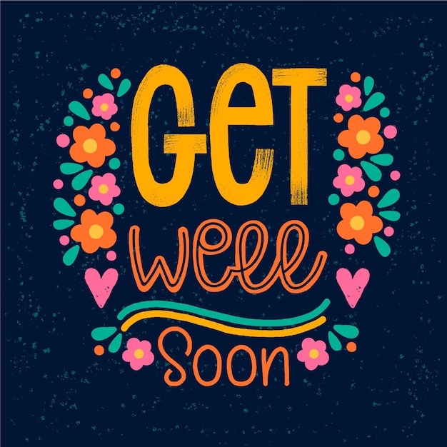 Free vector get well soon lettering design