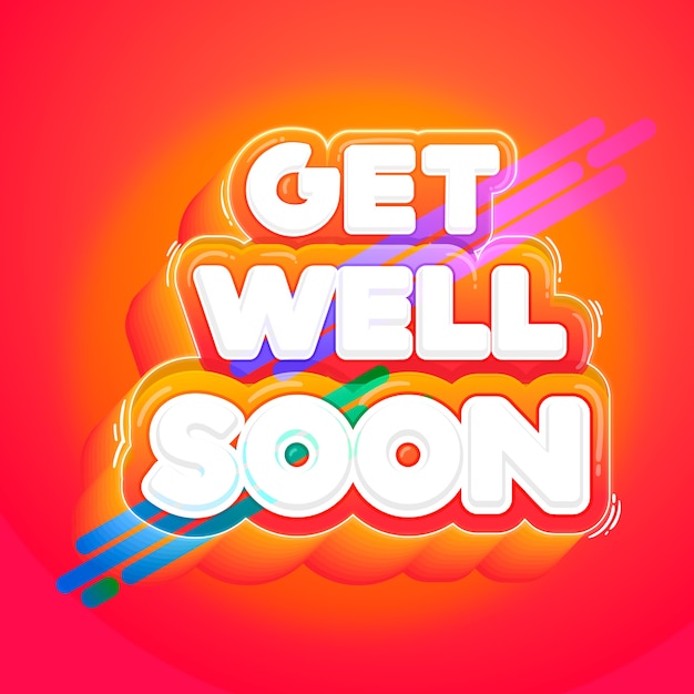 Get well soon lettering positive message