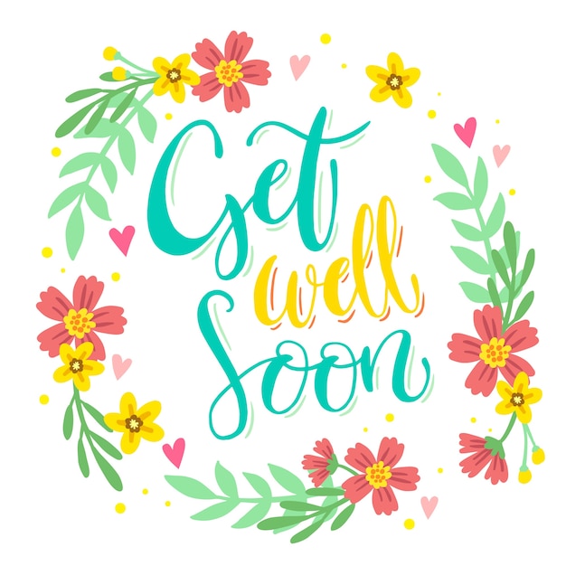 Free vector get well soon lettering