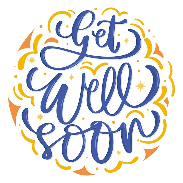 Free vector get well soon lettering