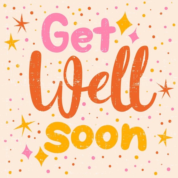 Free vector get well soon lettering