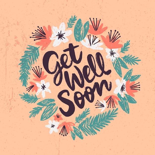 Free vector get well soon lettering