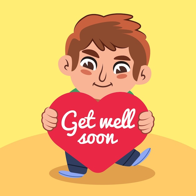 Get well soon and man with brown hair