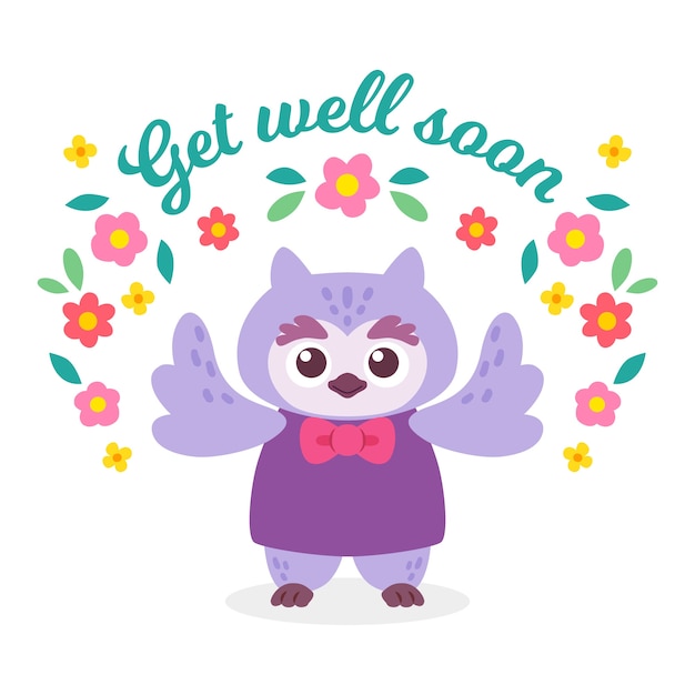 Free vector get well soon message concept