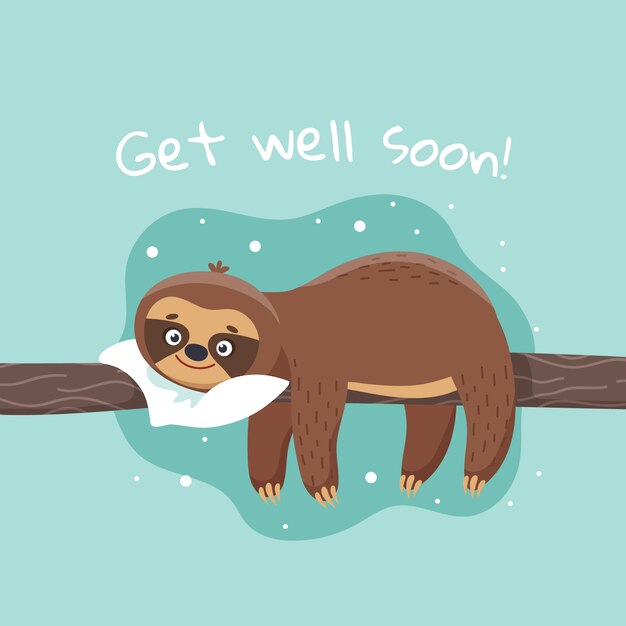 Get well soon message with character concept