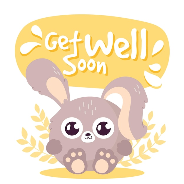 Free vector get well soon message with character concept