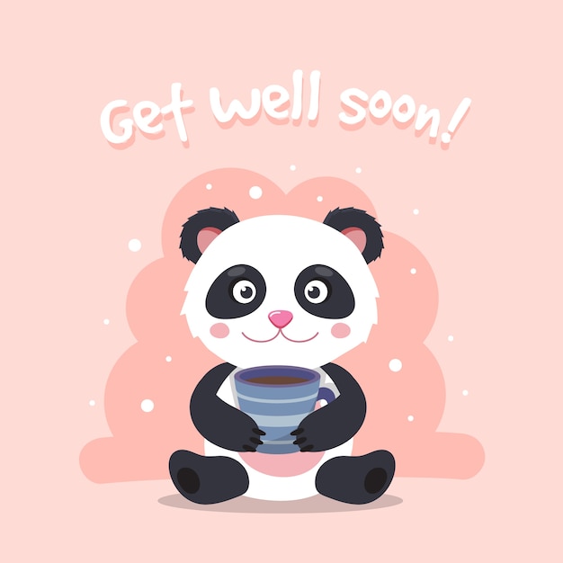 Free vector get well soon message with character