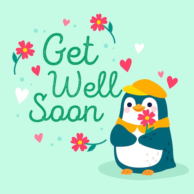 Free vector get well soon positive message